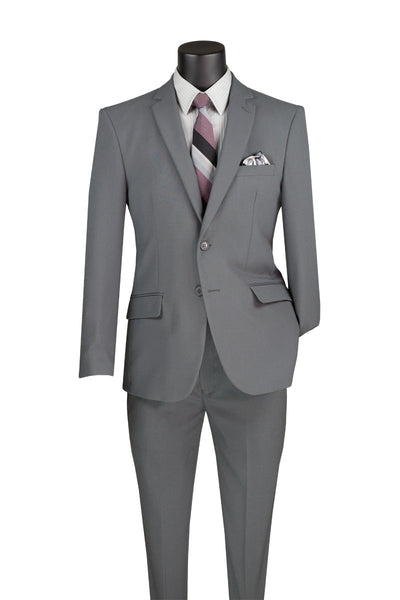 Slim Fit Medium Gray 2 Piece Suit by Vinci