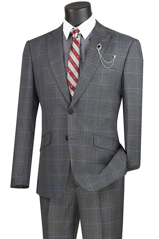 Charcoal Glen Plaid Slim Fit 2 Piece Suit