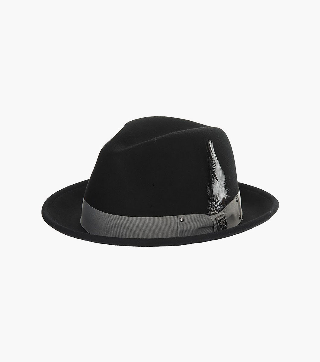 Riven Fedora Wool Felt Pinch Front Hat