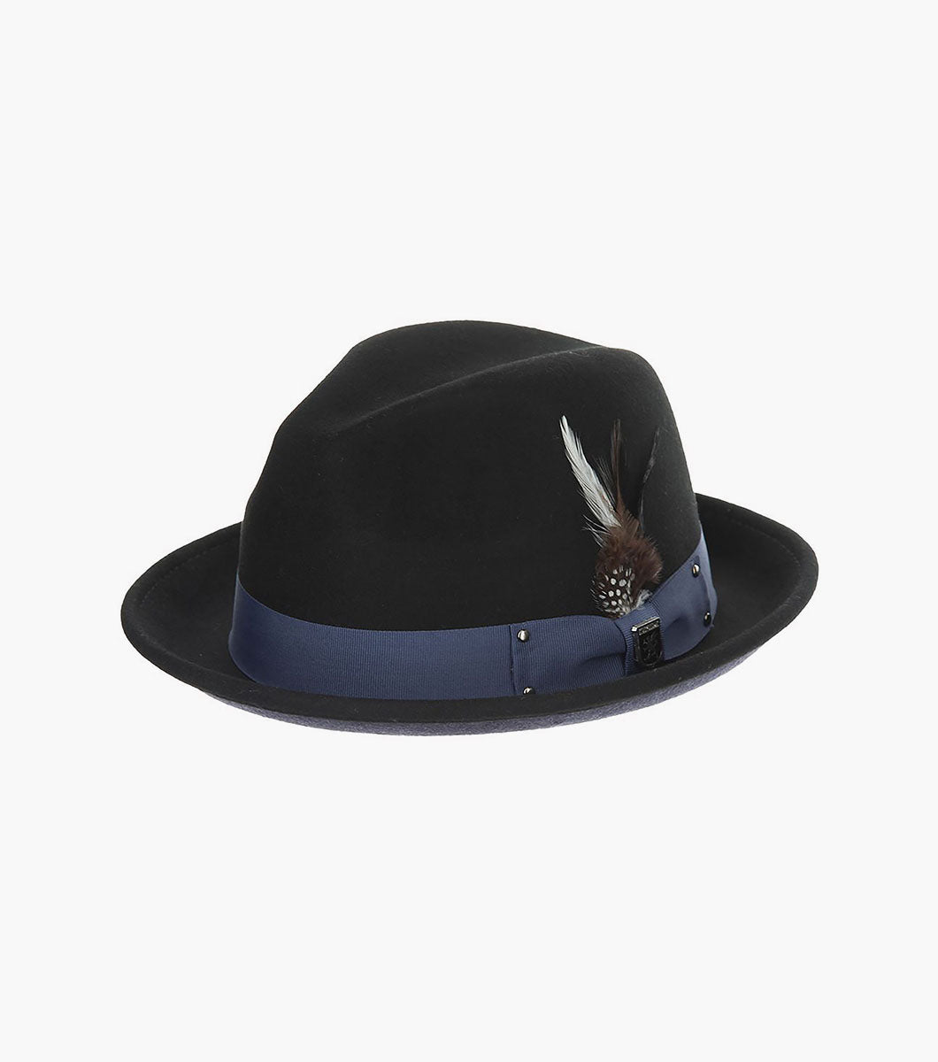 Riven Fedora Wool Felt Pinch Front Hat