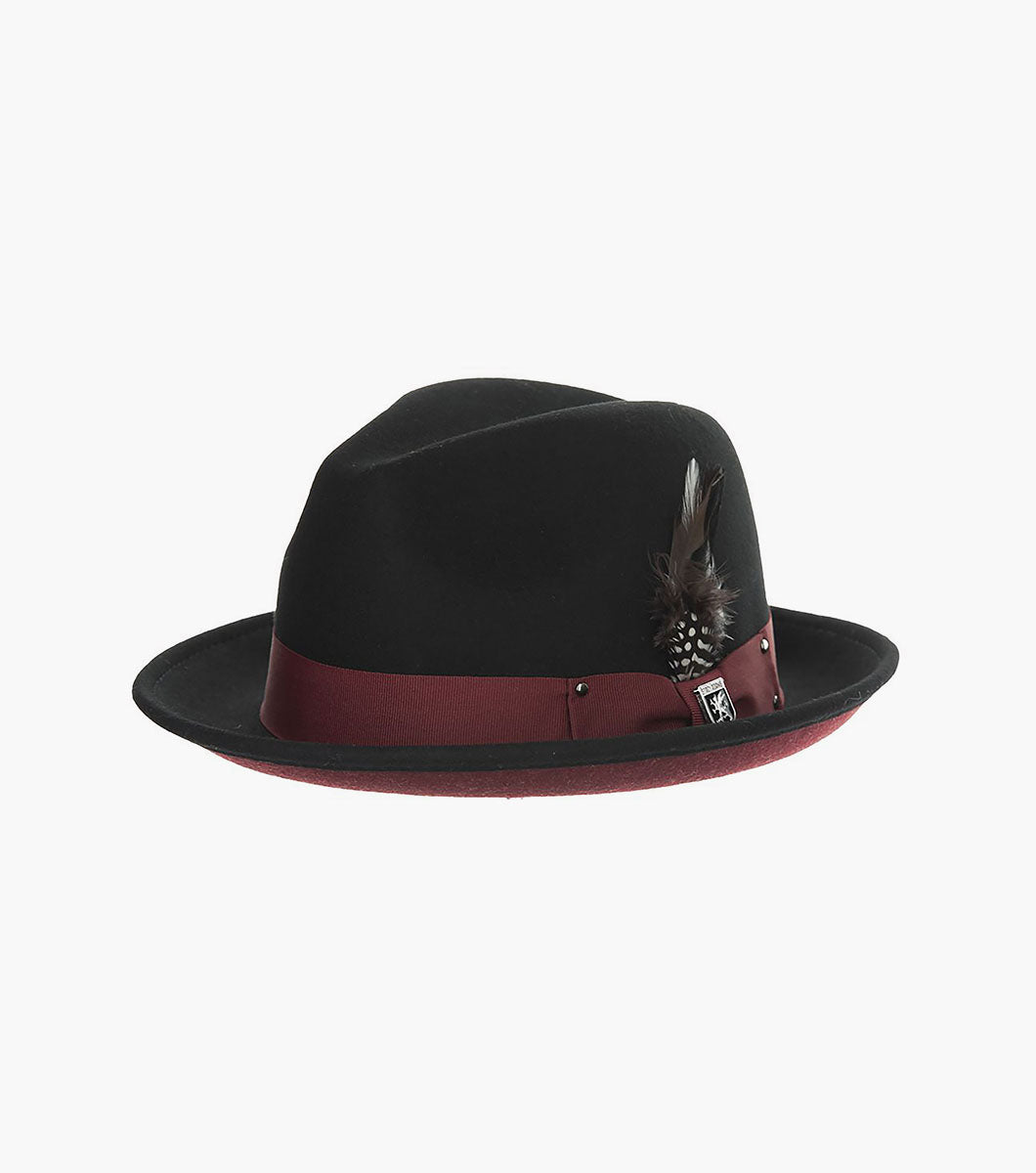 Riven Fedora Wool Felt Pinch Front Hat