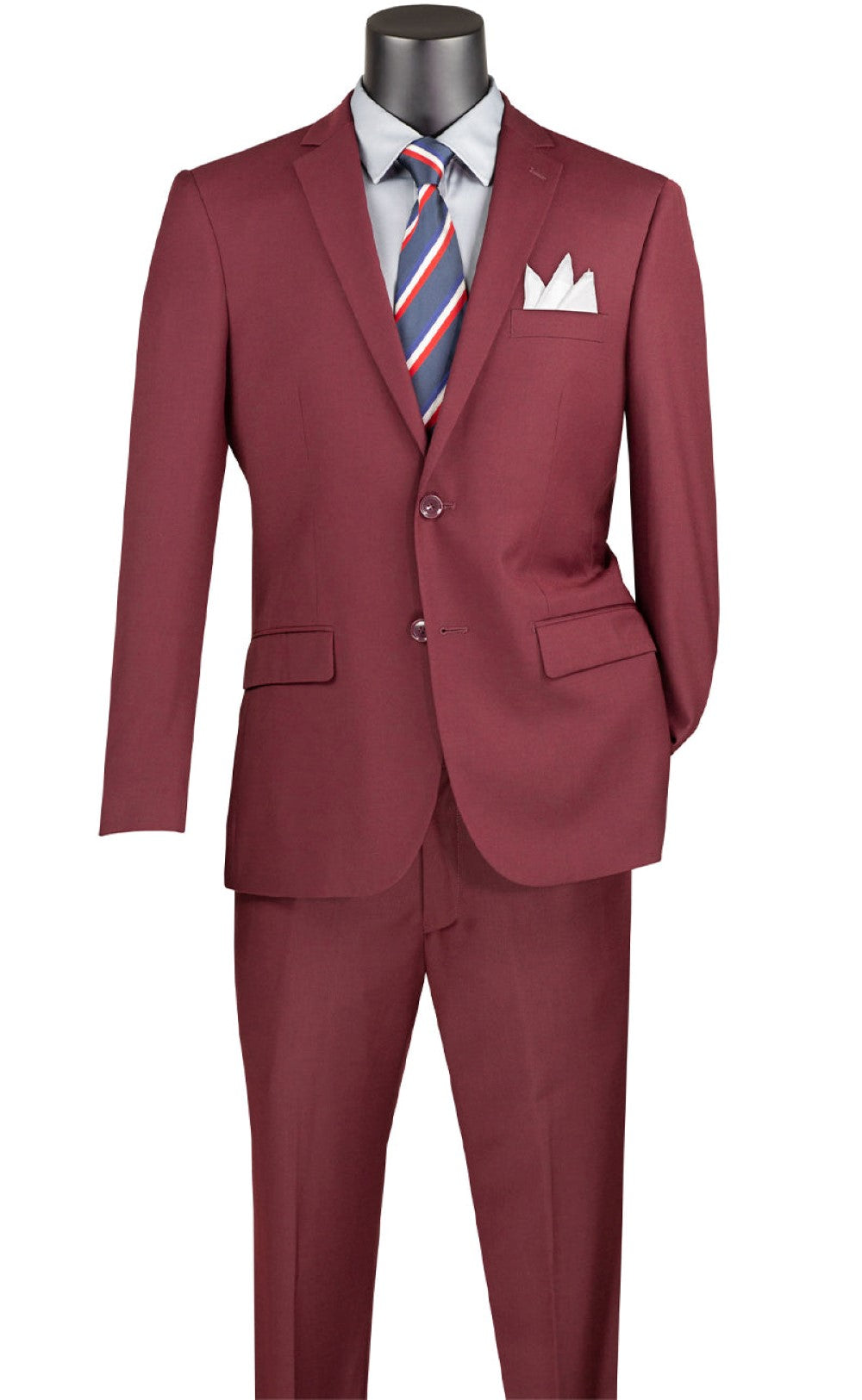 Slim Fit 2 Piece Burgundy Suit for Men