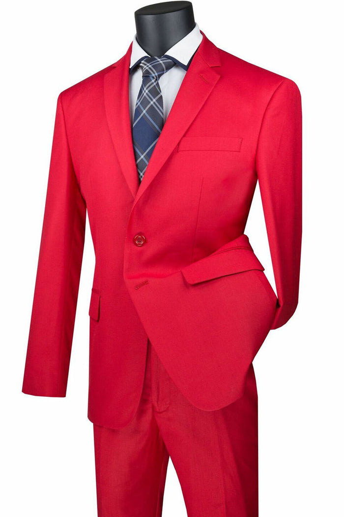 Slim Fit Red 2 Piece Suit for Men