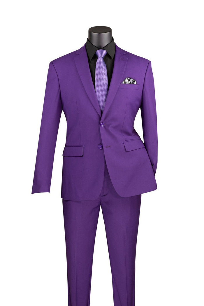 Slim Fit 2-Piece Purple Suit for Men