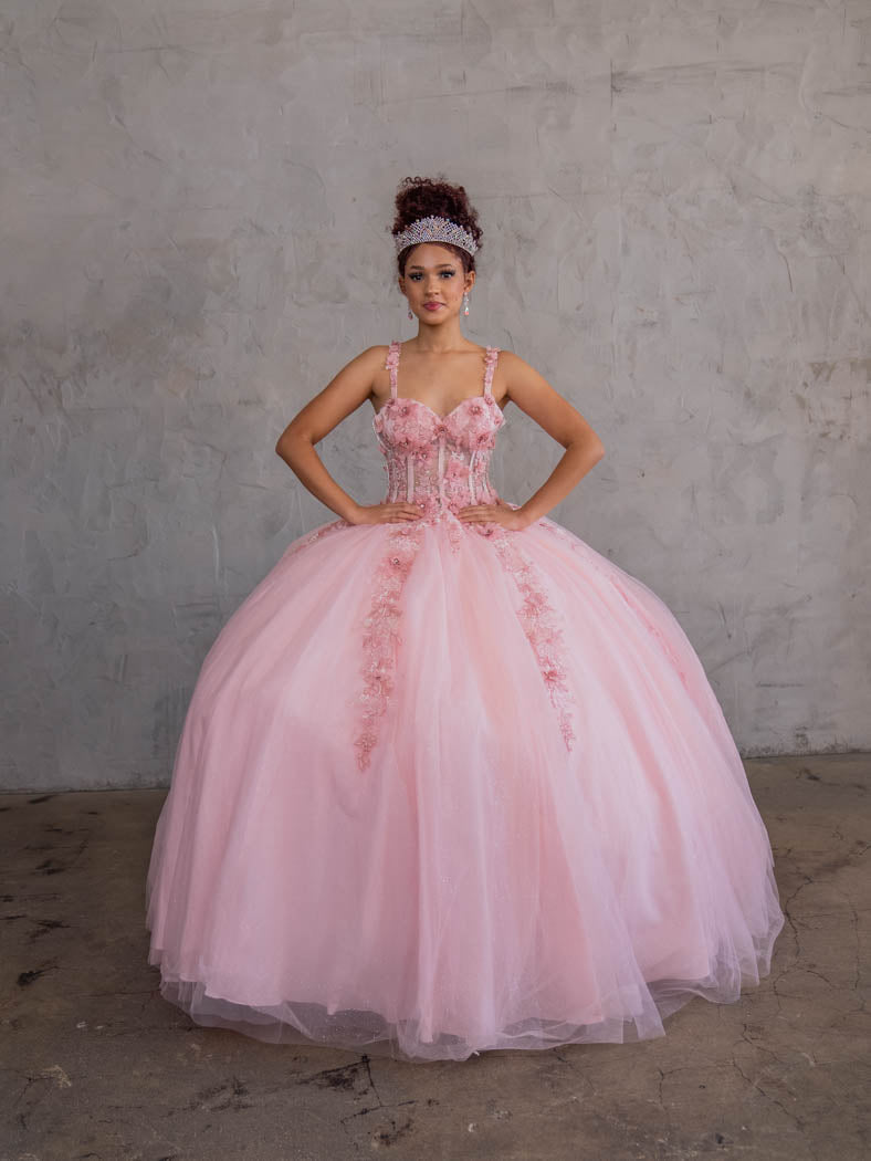 Calla SCL-30006 Sleeveless Quince Dress Detachable Cape Sleeve Ball Gown