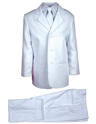 SD040-5Pc White Poly Suit for Men