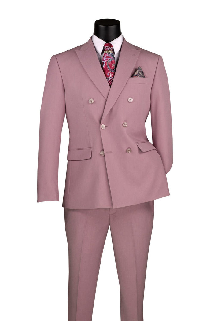 Lilac Slim Double Breasted Suit with Stretch Waist
