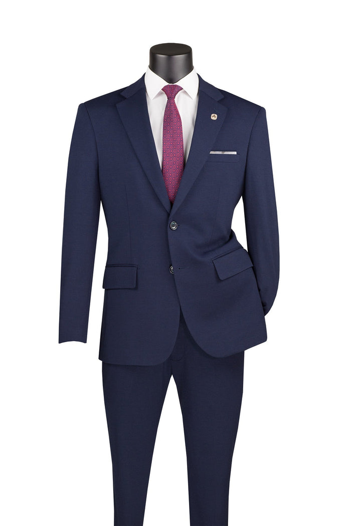 Slim Fit 2 Piece Navy Suit with Stretch Fabric