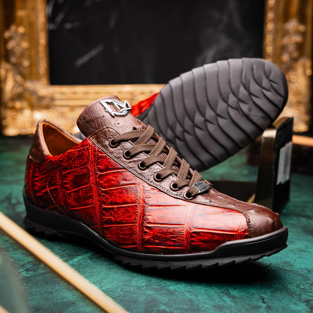 Saulo Cognac Exotic Sneaker by Marco Di Milano