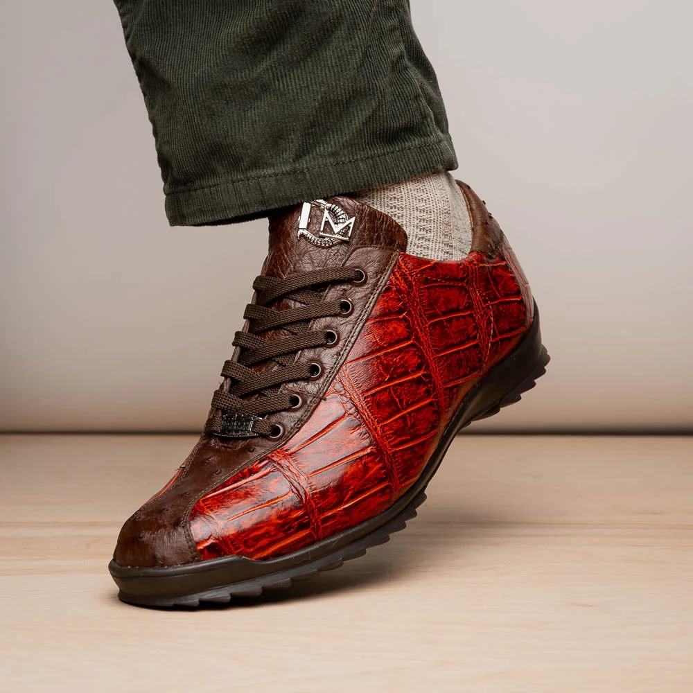 Saulo Cognac Exotic Sneaker by Marco Di Milano
