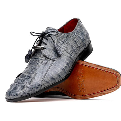 Marco Di Milano Gray Crocodile Derby Oxfords