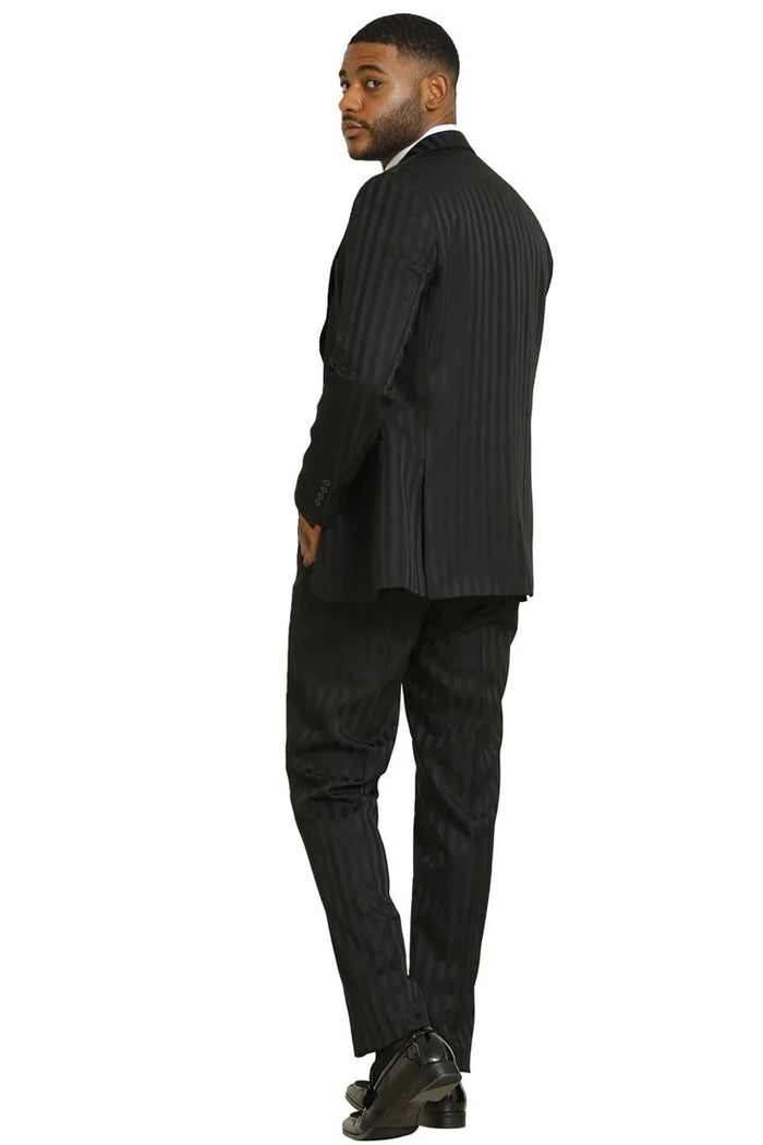 Stacy Adams Modern Fit Black Vest Suit