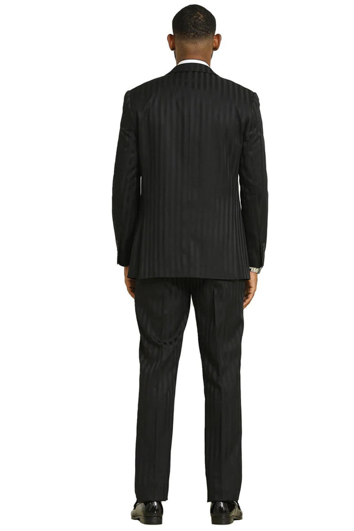 Stacy Adams Modern Fit Black Vest Suit