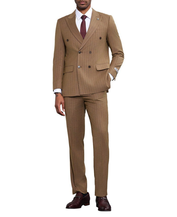 Stacy Adams Pinstripe Double Breasted Suit