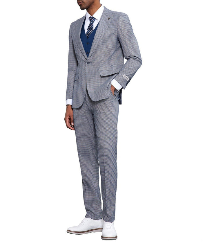 Stacy Adams Glen Plaid 3 Piece Suit