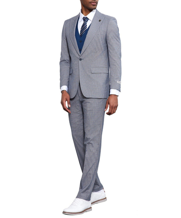 Stacy Adams Glen Plaid 3 Piece Suit