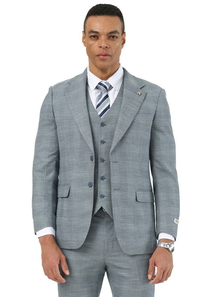 Stacy Adams Light Grey Sharkskin Business Suit