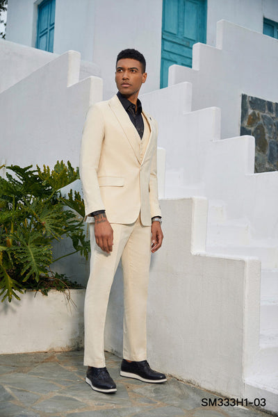 Mens-suit, 3pc, Solid By Stacy Adams - Tan