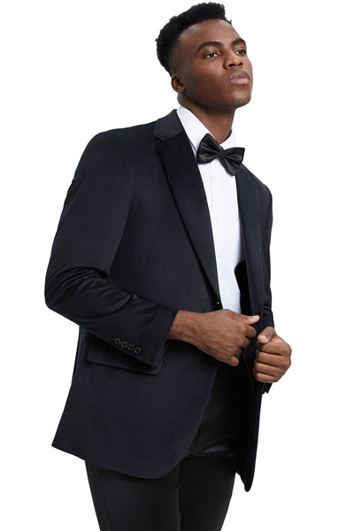 Stacy Adams Black Velvet Modern Fit Blazer
