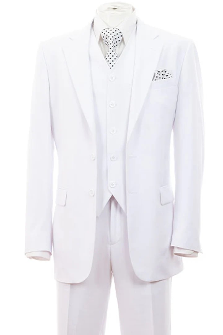 Modern White 2 Button Wedding Suit for Men