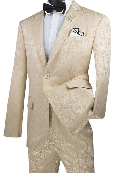 Tan Slim Fit Wedding Tuxedo