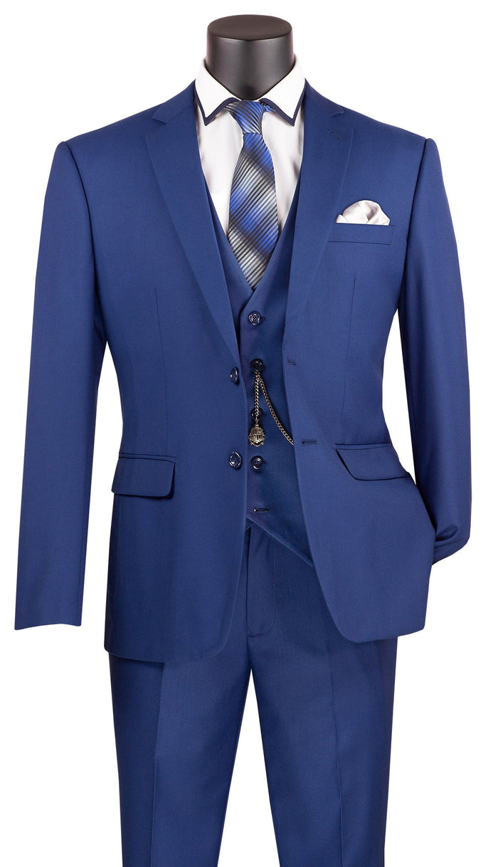 Slim Fit 3 Piece Suit in Twilight Blue