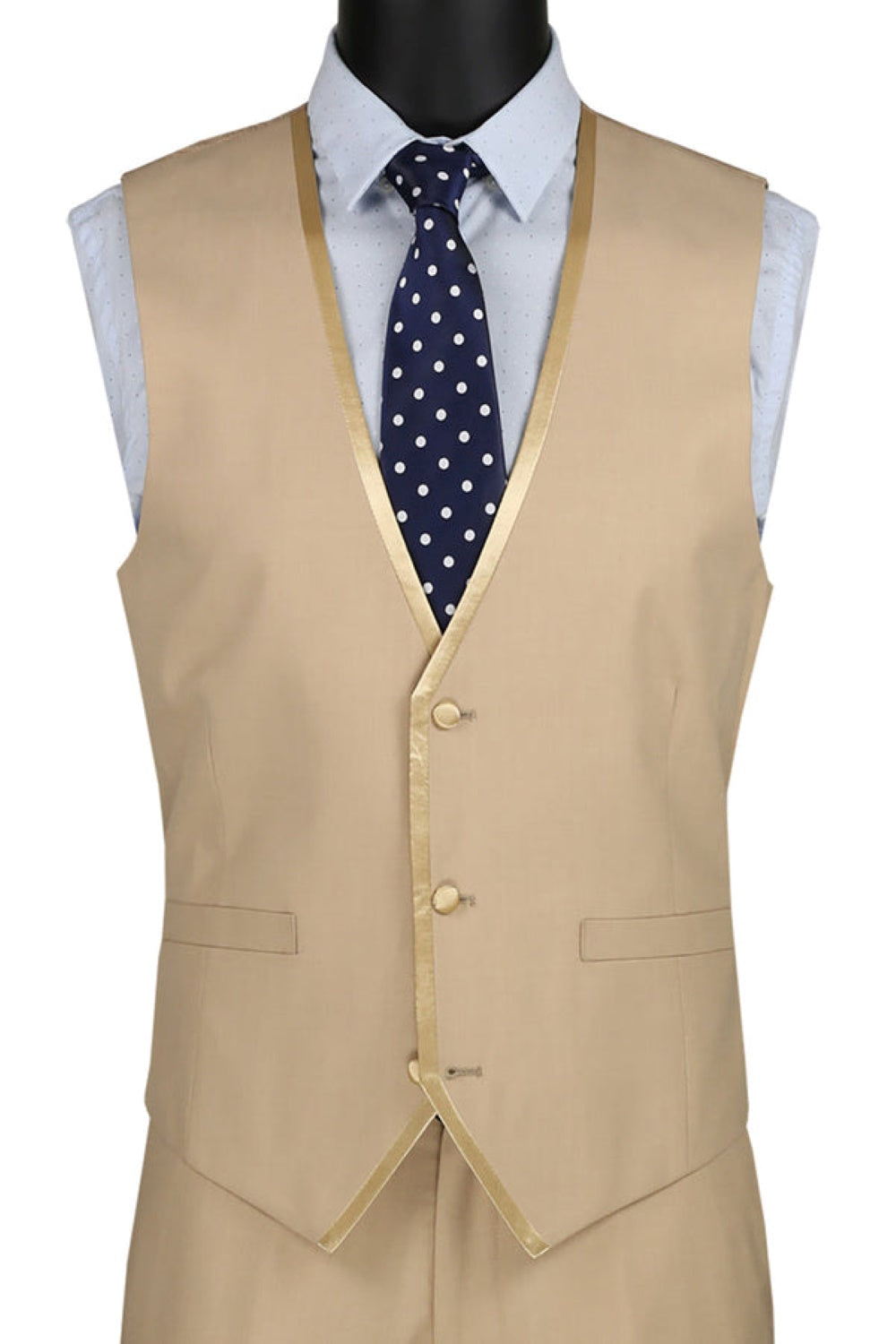 Leonardo Collection Slim Fit 3 Piece Beige Tuxedo