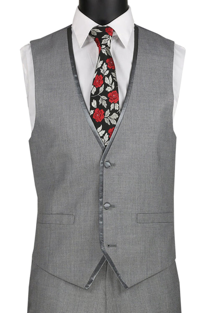 Leonardo Collection Slim Fit 3 Piece Tuxedo Light Gray