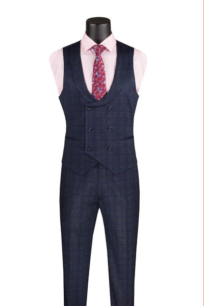 Slim Fit Navy 3 Piece Suit by Vinci