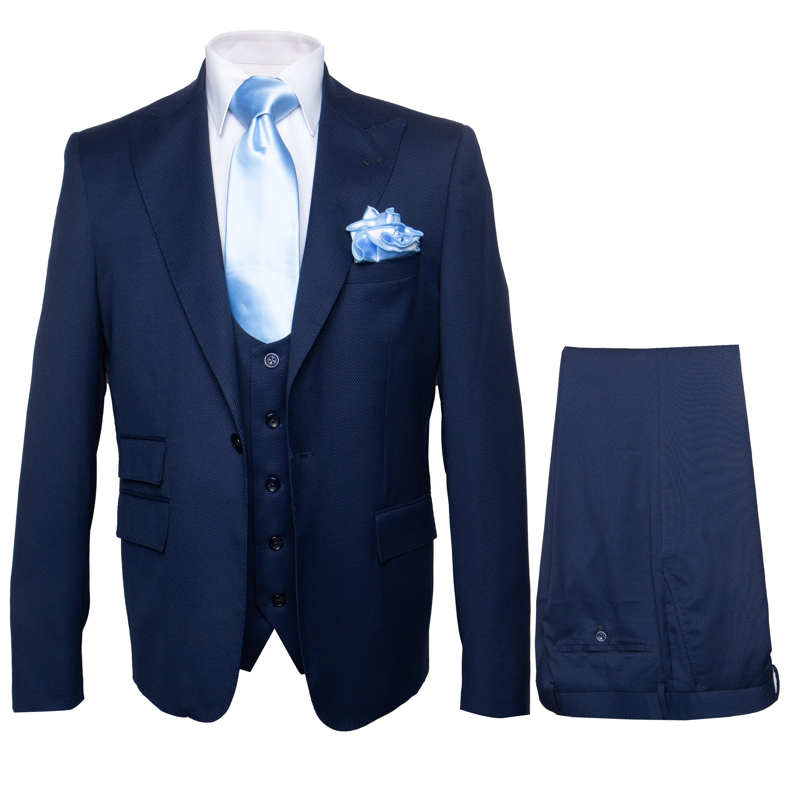 Rossi Man Navy Slim Fit 3 Piece Suit RM1311