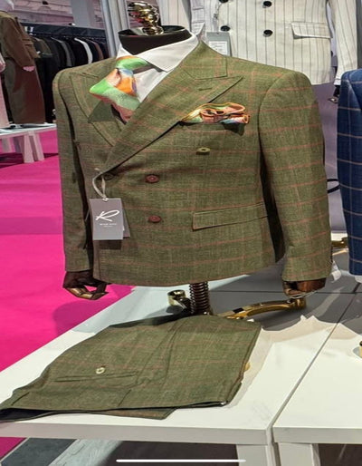 Rossiman Windowpane Double-Breasted Suit