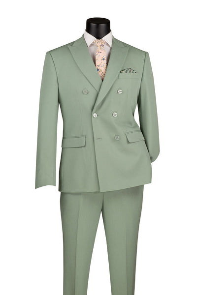 Sage Slim Fit Double Breasted Suit by Vinci