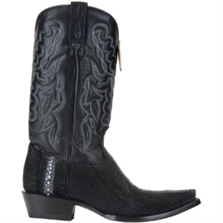 Men's Black 13 Embroidered Leather Shaft Handcrafted Dress Cowboy Boot Cheap Priced For Sale Online