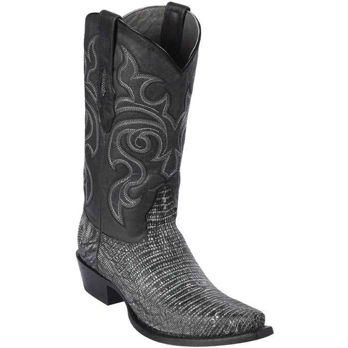 Sanded Black Lizard Skin Dress Cowboy Boots