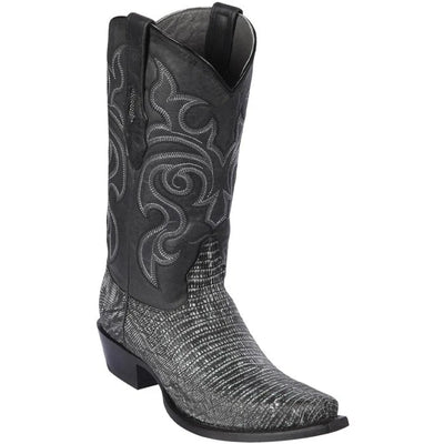 Sanded Black Lizard Skin Dress Cowboy Boots