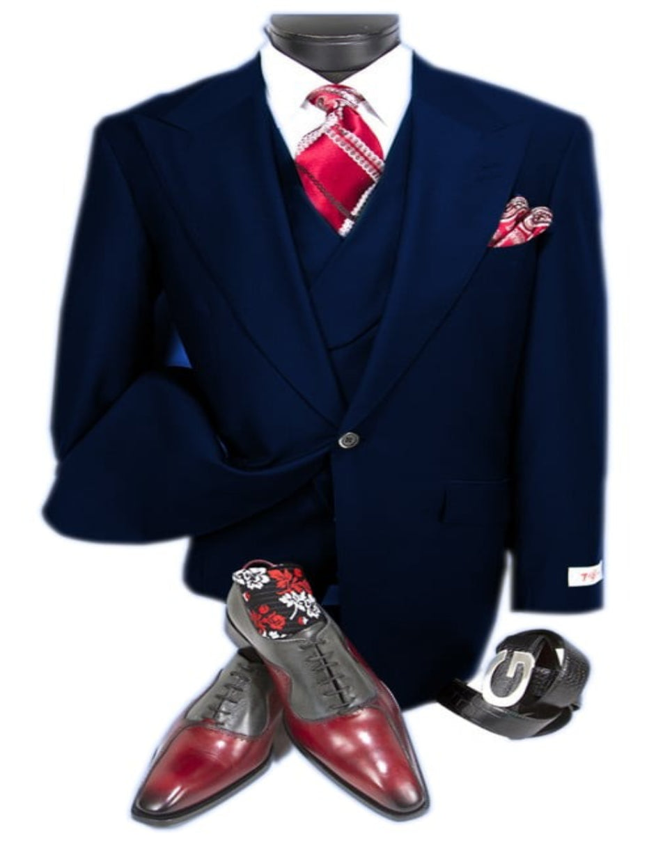 Sapphire Blue Double Breasted Wool Suit