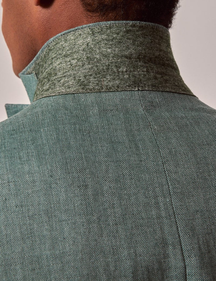 Men's Sea Green Linen Beach Wedding Suit