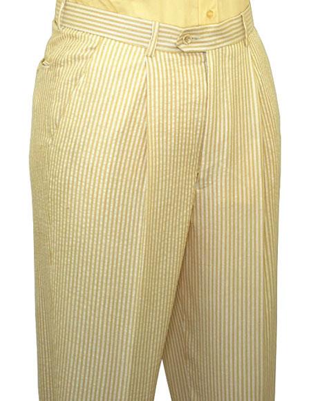 strapless open back dress seersucker ~ sear sucker Yellow Slacks Dress Pants (No Pleated is avai