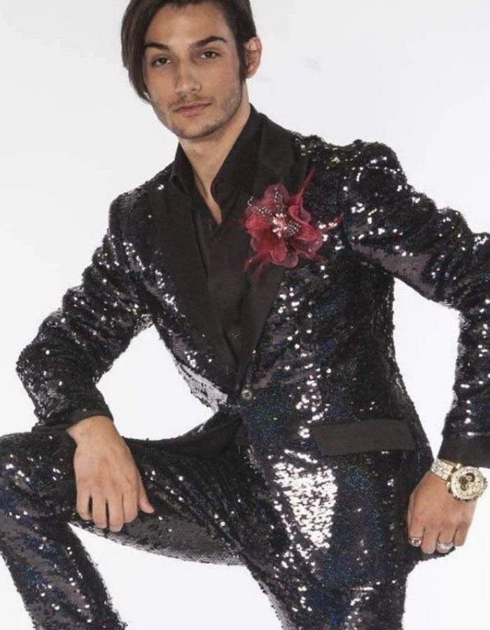 Sequin Shiny Stage Tuxedo - Metallic Finish