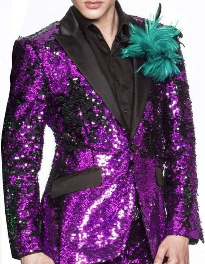 Sequin Shiny Stage Tuxedo - Metallic Finish