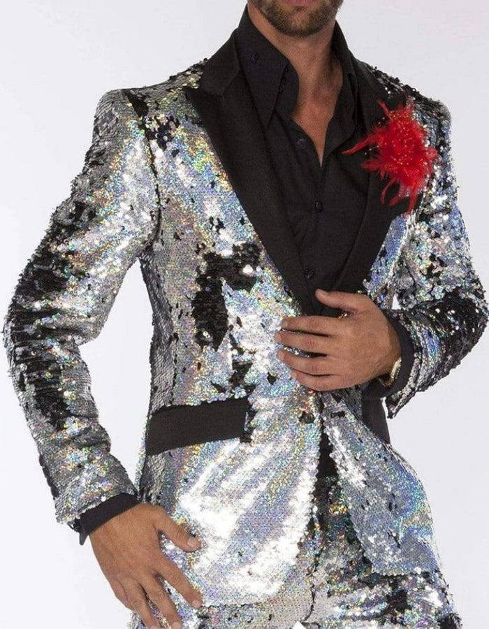 Sequin Shiny Stage Tuxedo - Metallic Finish