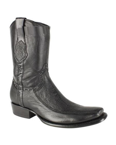 Men's King Exotic Cowboy Style By los altos Boots botas For Sale Genuine Sharkskin Black Dubai Toe With Inside Zipper Handcrafted Dress Cowboy Boot Cheap Priced For Sale Online