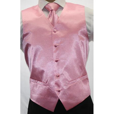 Men's Shiny Pink Microfiber 3-Piece Men's Vest Also available in Big and Tall Sizes