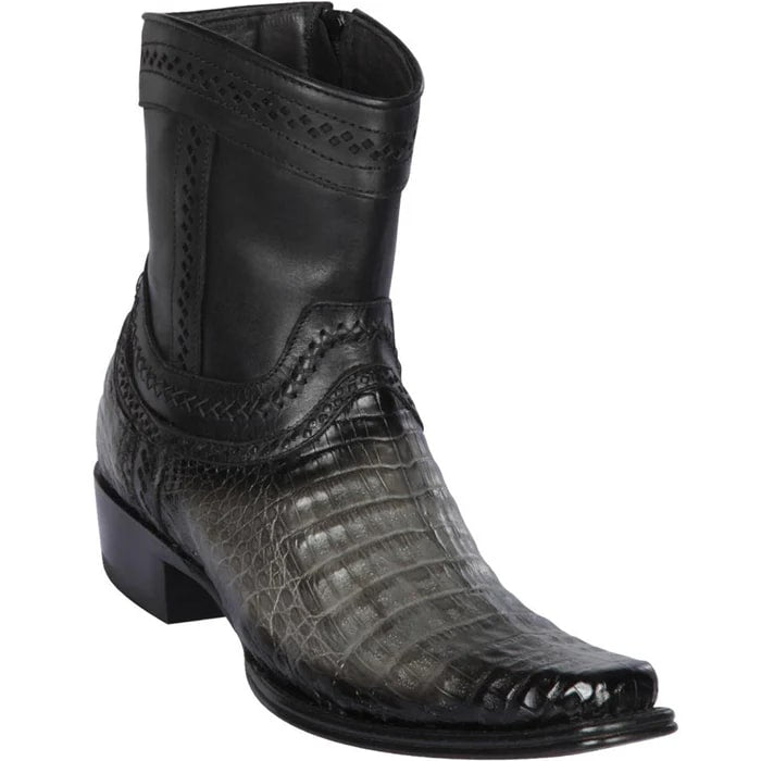Grey Caiman Short Ankle Cowboy Boots