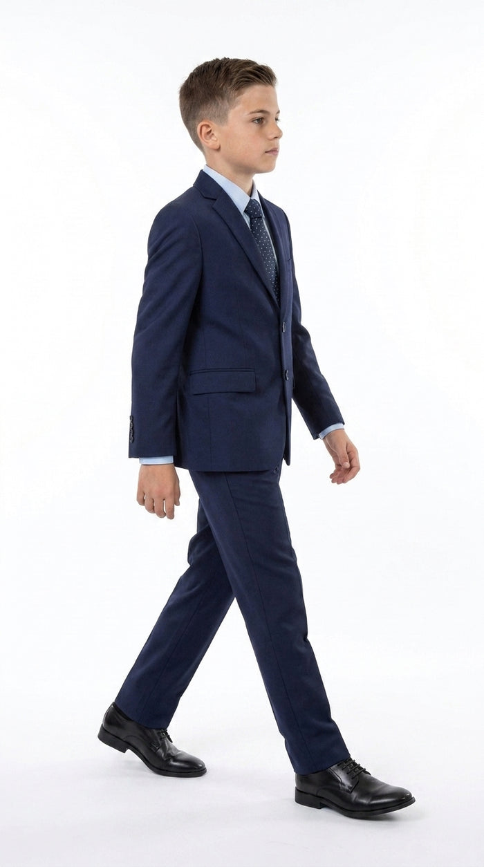 Boys’ Navy Blue 2-Piece Suit – Toddler and Kids Wedding, Church and Formal Suit