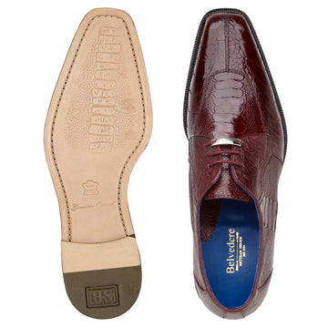 Belvedere Siena Ostrich Leg Moc Toe Dress Shoe