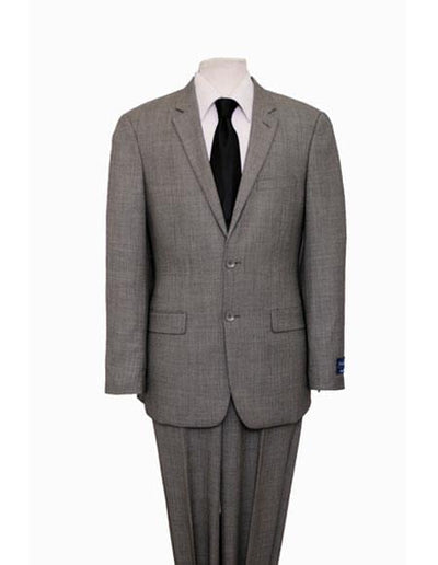 Designer Affordable Inexpensive Men's Birdseye Black&White Classic Suit Flat Front Pant