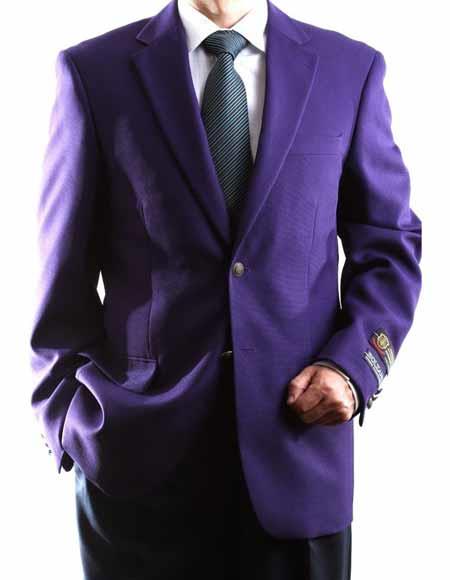 Men's Egg Plant 2 Buttons Big & Tall No Vent Sport Coat