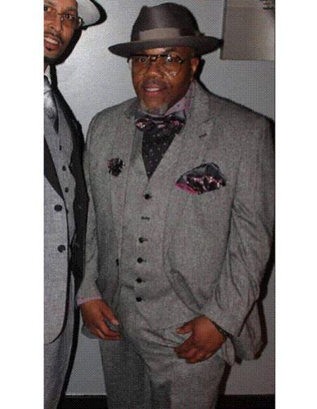 Men's tuxedo gray vested suit