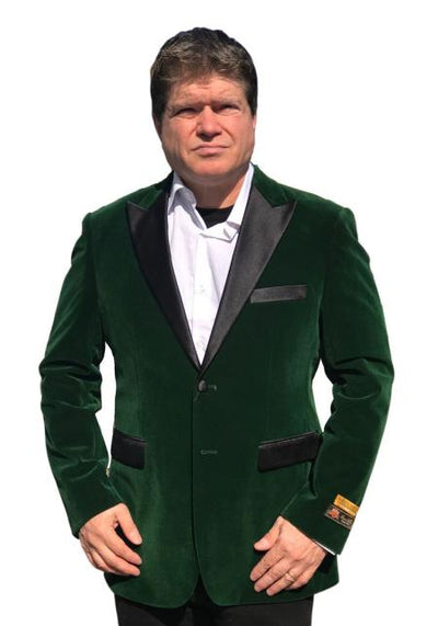 Men's Big And Tall Blazers Velvet ~ Velour Clearance Cheap Priced Green Blazer / Sport Coat